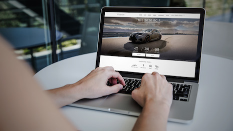 image of laptop, Lexus website