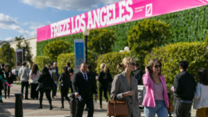 visitors on the grounds of Frieze Los Angeles